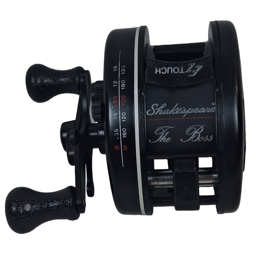 Shakespeare The Boss 8000 Fishing Reel Vintage Black EZ Touch Japan